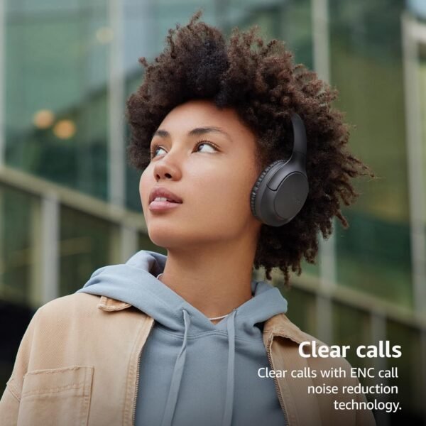 TOZO Bluetooth 5.4 Over Ear Headphones, ENC Call Noise Cancelling Mic, Foldable Wireless Headset, 70H Playback, Deep Bass Stereo Sound, Customizable EQ via Button & App, for Travel and Home, Upgraded