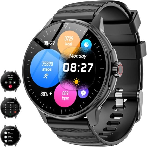 Smart Watch for Men Women Answer/Make Calls, 1.39''Touch Screen Fitness Tracker with 110+Sports Modes,Voice Assistant Fitness Watch,IP67 Waterproof Smartwatch for Android iOS