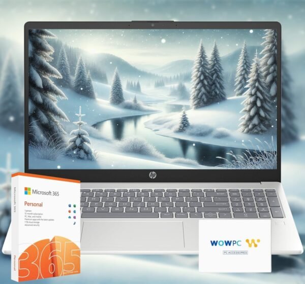 HP 2025 Pavilion 15.6 FHD (1920 x 1080) Laptop with 1 Year Microsoft Office Suite • Intel Core 8-Cores CPU • 32GB RAM • 1TB SSD • Fast Wi-Fi 6 • Fingerprint Reader • Win 11 • w/WOWPC Recovery USB