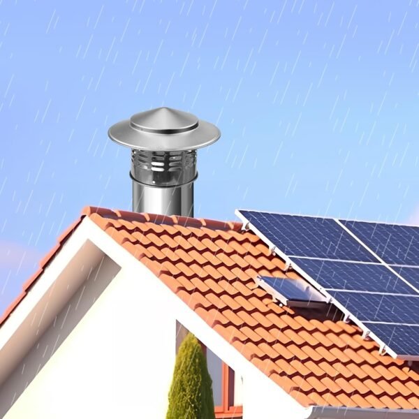 Semetall Round Chimney Cap,4 Inch Cone Top Chimney Cap,304 Stainless Steel Chimney Cover,Stove Pipe Chimney Cap, Silver