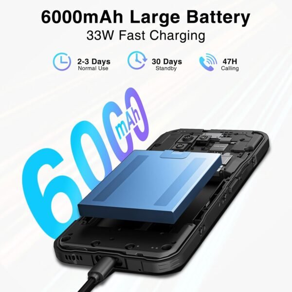 DOOGEE V20S 5G Rugged Smartphone Unlocked 2025,32GB+256GB(TF 2TB),6.43" 2K AMOLED Display,50MP+24MP Night Vision Camera Rugged Phone,6000mAh/33W,IP68/IP69K Waterproof Phone,NFC/OTG-Black