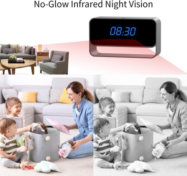 Clock Camera - Full HD 1080P Wireless Camera - WiFi Nanny Cam for Home Indoor Security - WiFi & Bluetooth Connection【Upgraded】