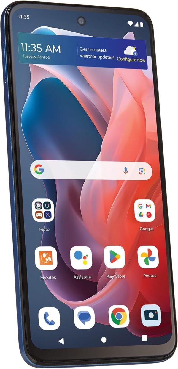 Tracfone | Motorola Moto g Play 2024 | Locked | 64GB | 5000mAh Battery | 50MP Quad Pixel Camera | 6.5-in. HD+ 90Hz Display | Sapphire Blue