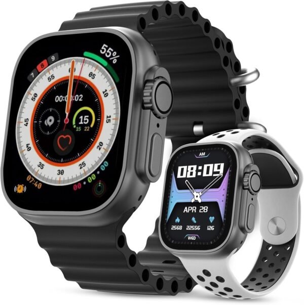 Smart Watch Storm U with BT Calling Gun Metal, Smartwatch for Men, Smartwatch for Women, Sleep Monitor, Blood Pressure and Oxygen Monitor, Voice Assistant, Pedometer Steps, Remote Camera, Watch Bands