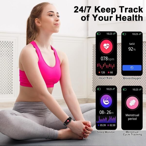 Smart Watch, Smartwatch for Men Women with 24 Sport Modes, IP68 Waterproof Fitness Tracker with 24/7 Heart Rate/Sleep/SpO2 Monitor, Step Tracker, Pedometer, Activity Tracker for Android iOS