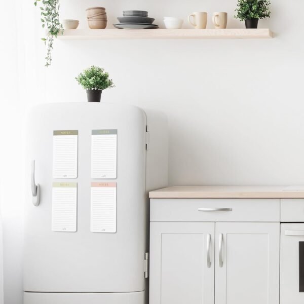 Beautiful Magnetic Notepads for Fridge - Set Of 4 Modern Note Pads With Lined Pages to Easily Write Notes & Make Grocery/Shopping Lists - The Perfect To Do Pad w/ Strong Magnets for Your Refrigerator