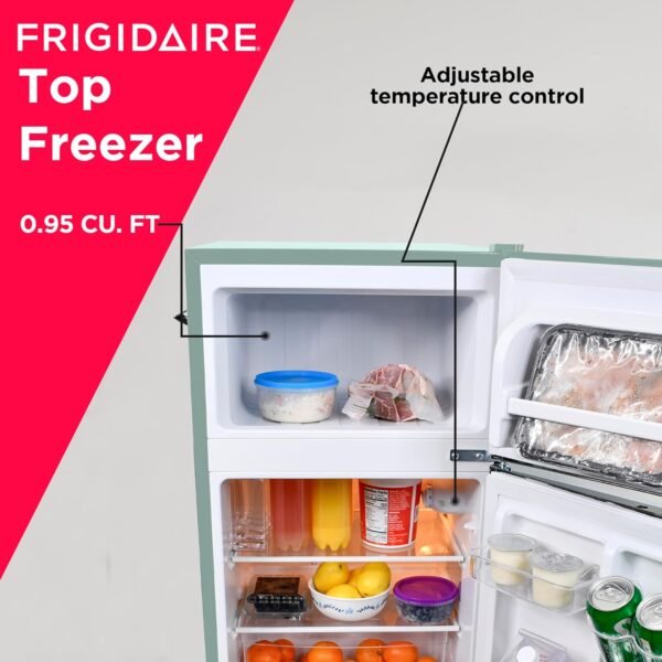 Frigidaire EFR840 Retro Mini Fridge with Freezer & Side Bottle Opener - Small 2 Door Refrigerator for Office Bar or College Dorm Room - 3.2 Cu Ft, Mint