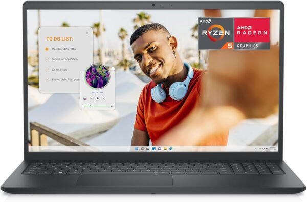 Dell Inspiron 3535 Laptop - 15.6-inch FHD (1920 x 1080) Display, AMD Ryzen 5 7520U Processor, 8GB DDR4 RAM, 512GB SSD, AMD Radeon Graphics, Windows 11 Home, 6-Months Migrate - Carbon Black
