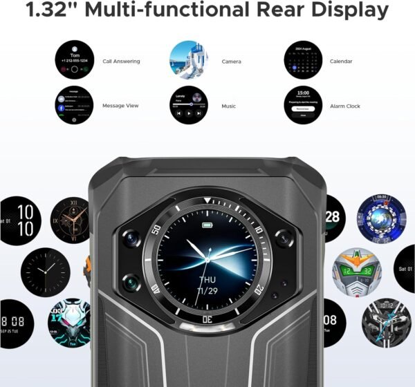 DOOGEE S119 (2025) Rugged Phone Unlocked,24GB+512GB/TF 2TB Android 14 Rugged Smartphone with 1.32" Rear Screen,10200mAh Battery/33W,6.72" FHD+,100MP+20MP Night Vision,NFC/Dual Unlock/3 Card Slot/OTG