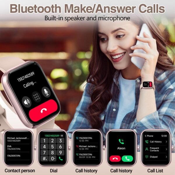 Smart Watch for Men Women with Bluetooth Call,Alexa Built-in Smartwatch,1.83"DIY Dial Fitness Watch with Sleep Heart Rate SpO2 Monitor,100+ Sport Mode,IP68 Waterproof Watch Compatible with Android iOS