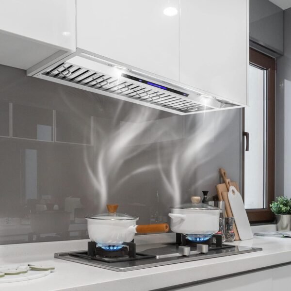 VEVOR Insert Range Hood, 900CFM 4-Speed, 30 Inch Stainless Steel Built-in Kitchen Vent with Touch & Remote Control LED Lights Baffle Filters, Ducted/Ductless Convertible, ETL Listed…