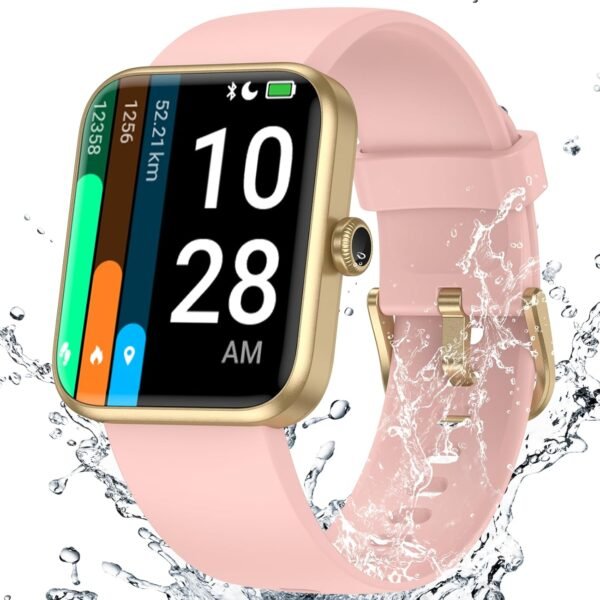 40mm Small Smart Watch for Women, 50 Meters Waterproof Sport Step Counter, Fitness Tracker Watch with Heart Rate Blood Oxygen Monitor, Alexa-Built in Smartwatch Pedometer Digital Watch