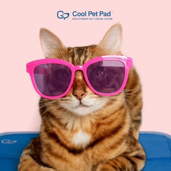 The Green Pet Shop Cool Pet Pad - Extra Large, Blue - Self-Cooling, Pressure Activated Mat for Dogs & Cats from 80+ lbs - Non-Toxic Gel, No Water Needed