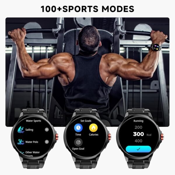 SK50 Smart Watch 1.93 Large Screen Smart Watches for Men(Answer/Make Calls), 100+ Sport Modes Fitness Watch with Blood Oxygen/Sleep/Heart Rate Monitor,Waterproof Smartwatch Black