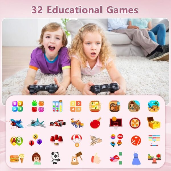 Kids Smart Watch Gift for Girls Age 5-12, 32 Games HD Touch Screen Watches with Video Camera Music Player Pedometer Flashlight 12/24 hr Educational Toys Birthday Gift for Boys Girls Ages 7 8 9 10