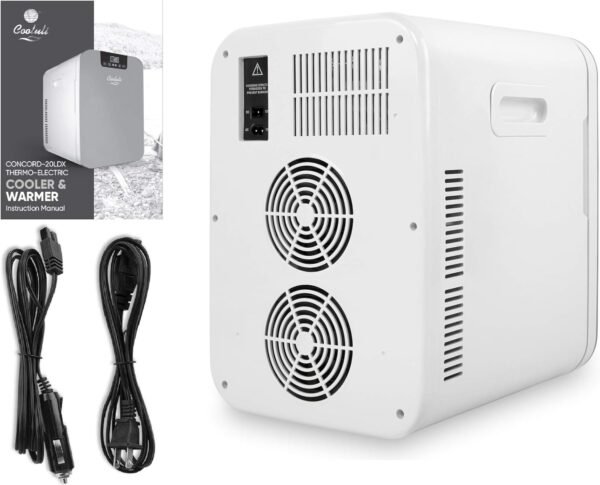 Cooluli 20 Liter Mini Fridge with Temperature Control - White Thermoelectric Cooler and Warmer for Bedroom, Office, Car, Dorm