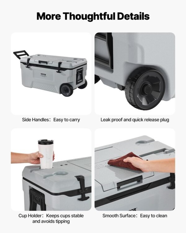 VEVOR Insulated Portable Rotomolded Hard Cooler
