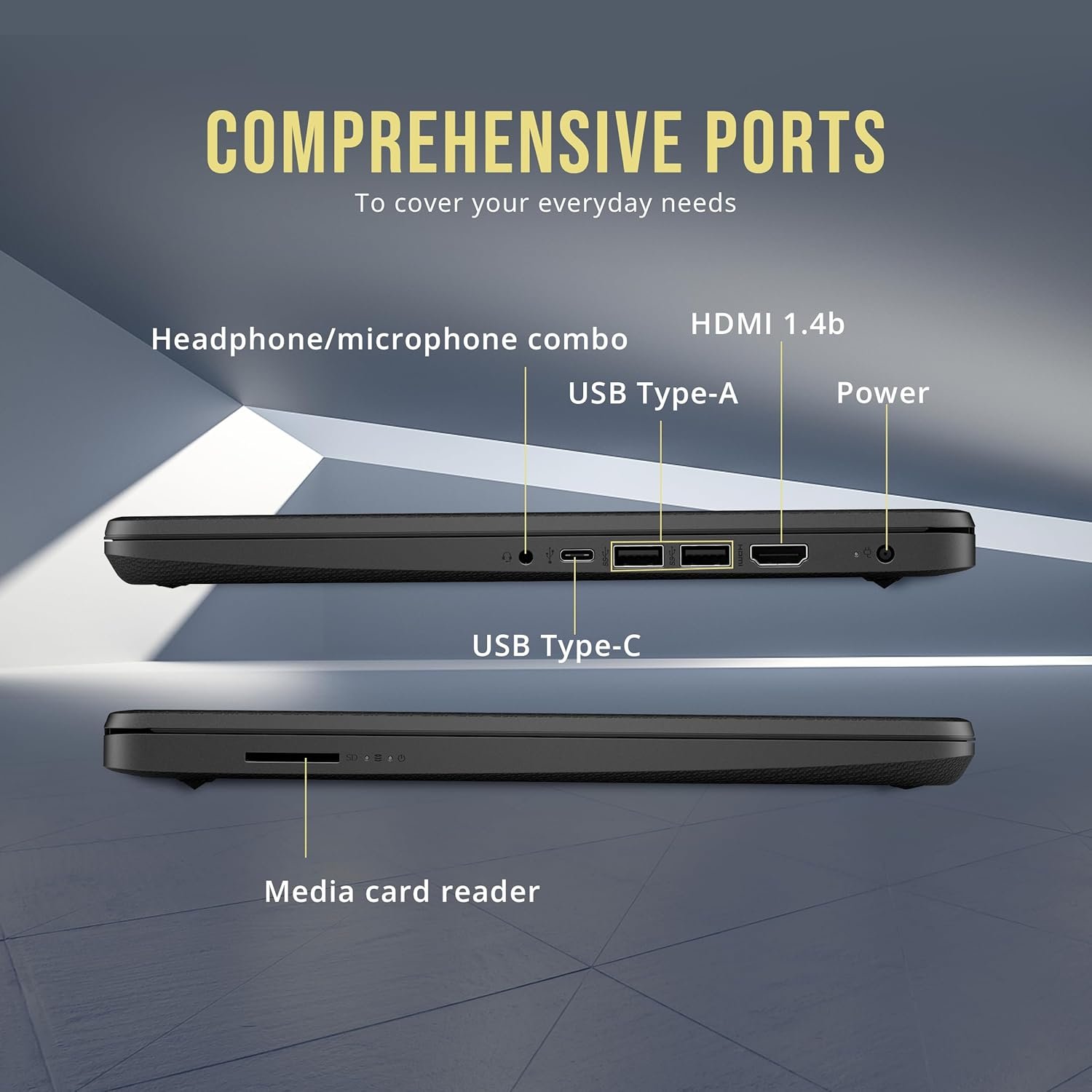HP Stream 14" HD BrightView Laptop, Intel Celeron N4120, 16GB RAM, 288GB Storage (128GB eMMC + 160GB Docking Station Set), Intel UHD Graphics, 720p Webcam, Wi-Fi, 1 Year Office 365, Win 11 S, Black