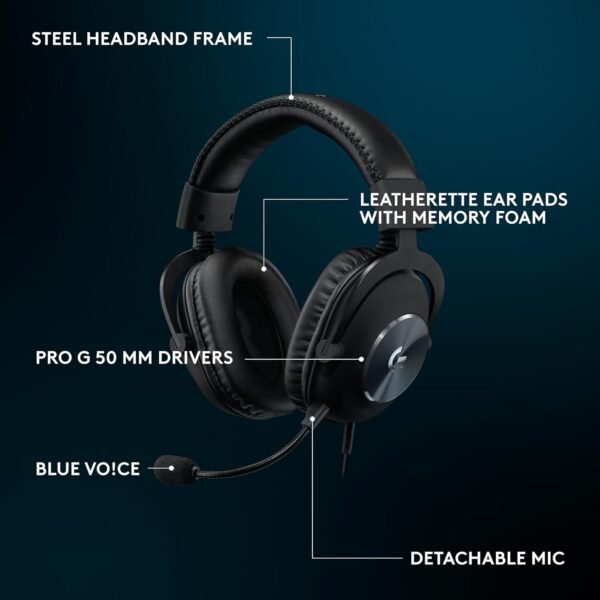 Logitech G Pro X SE Wired Gaming Headset: Blue VO!CE Detachable Boom Mic, DTS 7.1, 50 mm Drivers, USB/3.5mm Aux, USB DAC Included, for PC, Xbox, PS5, PS4 - Black - G Pro X SE Wired Gaming Headset