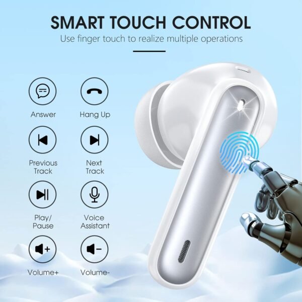 Wireless Earbuds Bluetooth 5.3 Headphones 40Hrs Playtime with LED Display for iphone and Android, Wireless earphones Deep Bass and Noise cancelling Bluetooth Ear Buds with IPX7 Waterproof, Fast Charge