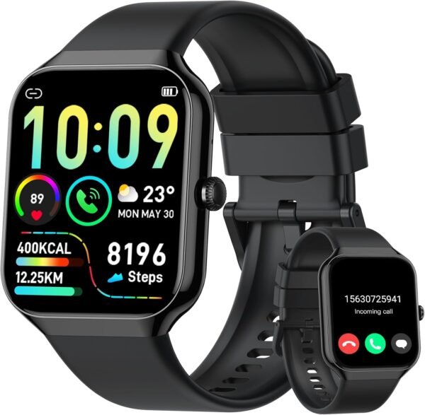 Smart Watch for Men Women Answer/Make Calls, 1.96" HD Fitness Watch with 113+ Sports, Heart Rate Monitor Sleep Monitor Activity Trackers with Step Counter, IP68 Waterproof, Smartwatch for Android/iOS