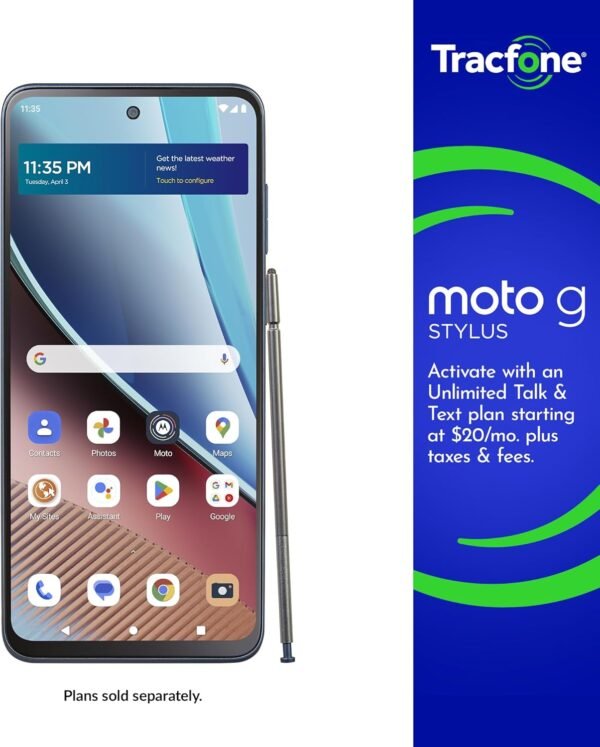 TracFone | Motorola Moto g Stylus (2023) | Locked | 64GB | 5000mAh Battery | 50MP Quad Pixel Camera | 6.5-in. 90Hz Display | Blue