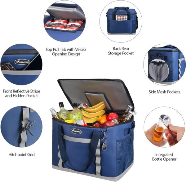 Maelstrom Soft Cooler Bag,Collapsible Soft Sided Cooler,24/30/60/75 Cans Beach Cooler,Ice Chest,Large Leakproof Camping Cooler,Portable Travel Cooler for Grocery Shopping,Camping,Road Trips