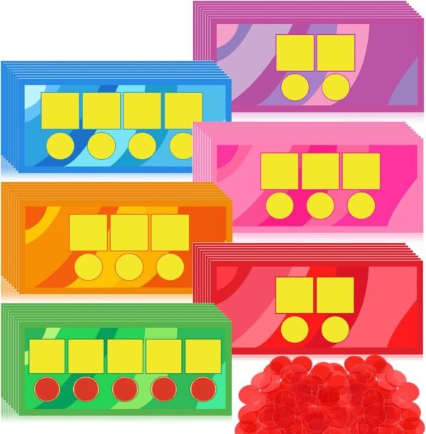 Yexiya 200 Pcs Sound Box Mats and Chips Set Include 48 Dry Erase Mats and 152 Chips and Phonemic Awareness Phonics Games Classroom Reading Games for Kindergarten Preschool Elementary Student