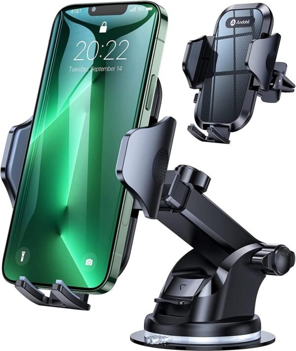 andobil Car Phone Mount (89+LBS Strongest Suction) Safe Cert Cell Phone Holders for Your Car Dashboard Windshield Vent Truck, Car Phone Holder Mount for iPhone 16 15 14 13 Pro Max Samsung S25 S24 S23