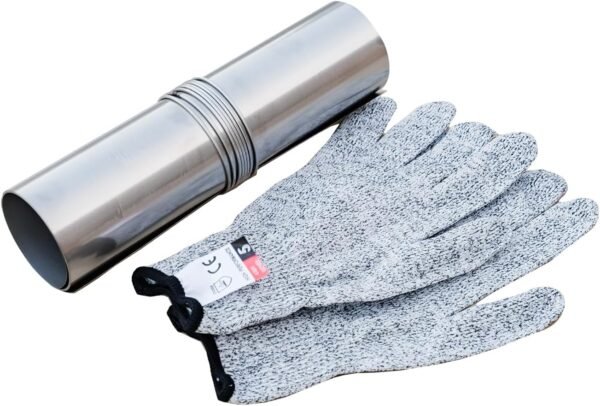 Titanium/Stainless Steel Rollable Chimney Pipe, Lightweight and Portable, DIY Folding Chimney for Hot Tent Stove, Titanium Tent Stove, Hunting (Titanium, 3m/9.8ft)