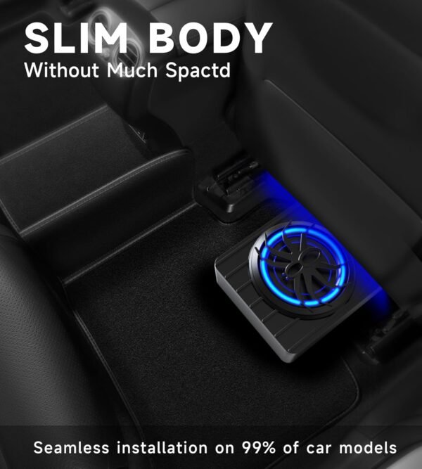 6.5" 1250W Mini Car Subwoofer- Subwoofer and Amp Package,Ultra-Compact, Blue Ambient Light, Individual Control for Low Pass/Gain/Boost Bass, Loud Stereo Sound, Deep Bass Perfect for Truck/SUV/Jeep