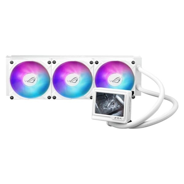 ASUS ROG RYUYJIN III 360 ARGB Extreme White Edition All-in-one AIO CPU Liquid Cooler, AMD Ryzen9000 & Intel Core Ultra Ready, Asetek Gen8 V2 Pump, high Airflow & Static Pressure Magnetic Fans