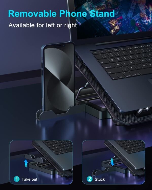 KeiBn Laptop Cooling Pad, Gaming Laptop Cooler 2 Fans for 10-15.6 Inch Laptops, 5 Height Stands, 2 USB Ports (S039)