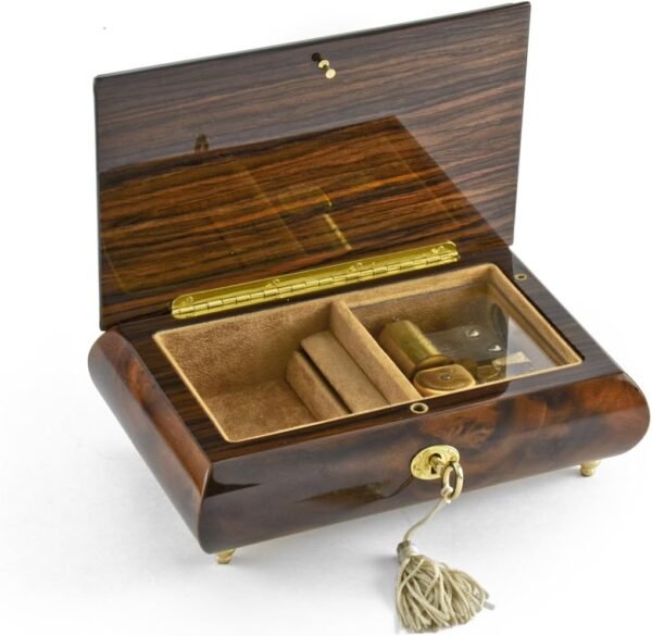 Exquisite 36 Note Single Stem White Rose Musical Jewelry Box - Many Songs to Choose - Sound of Music