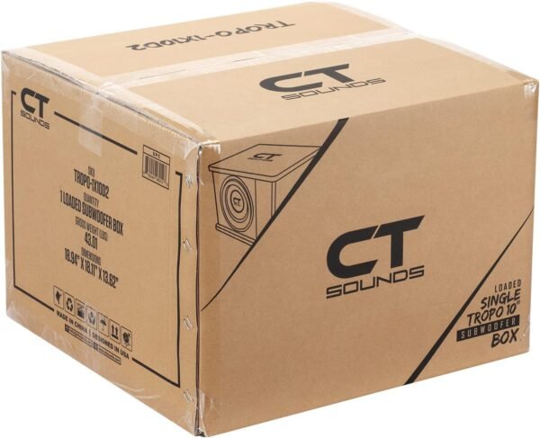 CT Sounds Single 10” 1300W Loaded Tropo Series Ported Car Subwoofer Box - TROPO-1X10D2