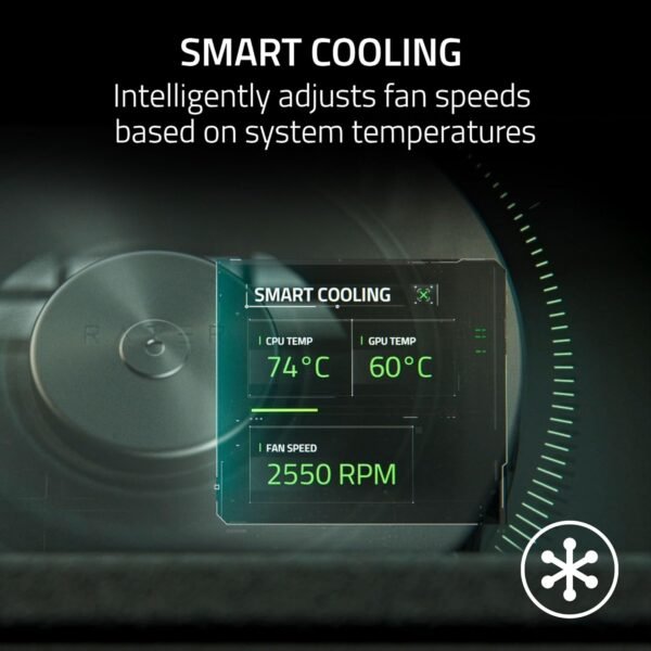 Razer Laptop Cooling Pad: Adaptive Smart - Intelligent Fan Control - Airtight Pressure Chamber - Fits Most Laptops & Macbooks 14” to 18" - Preset & Custom Fan Curves - 3 Port USB Type A - Chroma RGB