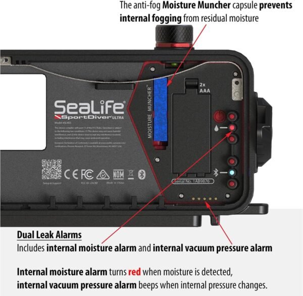 SeaLife SportDiver Ultra Underwater Smartphone Scuba Housing – Dive to 130', Waterproof Photography, Easy Camera Controls, with Leak Alarms, Fits Most Phones