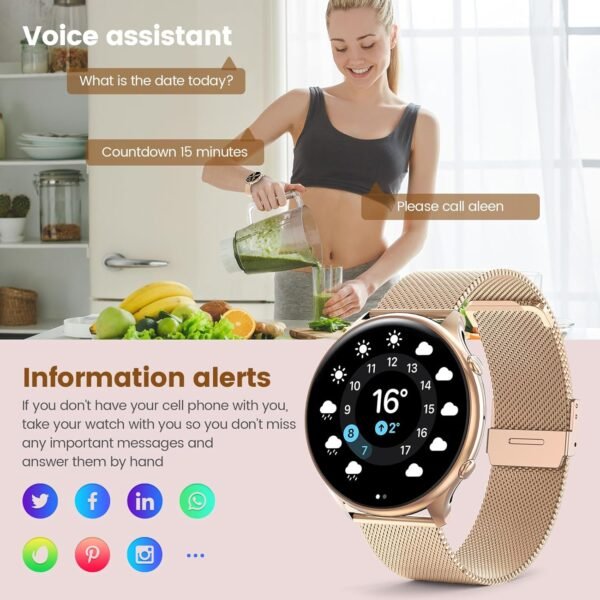 Watches for Women with Menstrual Cycle Tracker, 1.39” HD Smart Watch, Heart Rate/Sleep Monitor, IP67 Waterproof, Women’s Watch Fitness Tracker Compatible with iOS Android