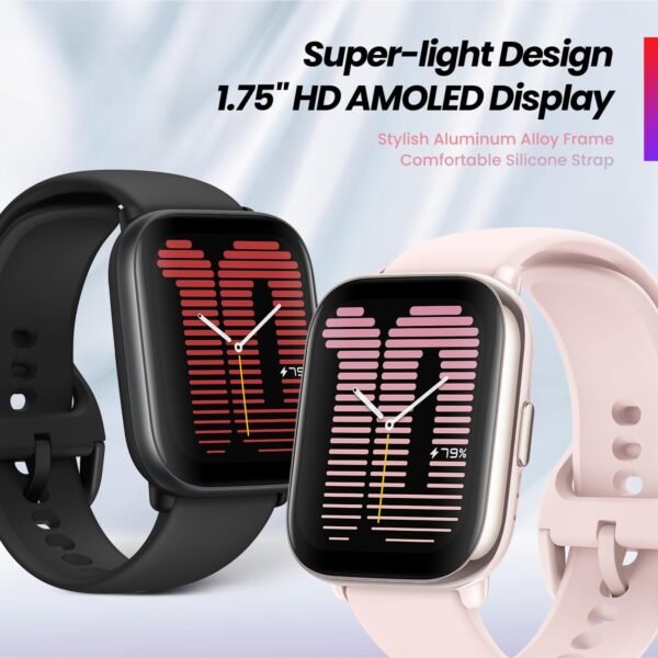 Amazfit Active Smart Watch 42mm, AI Fitness Tracker & Sleep Coach, GPS, Amazon Alexa Built-In, Bluetooth, 14-Day Battery, 120+ Sports Modes, Android & iPhone, Black