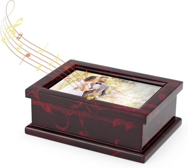 Modern 4 x 6 Photo Frame Musical Jewelry Box with Floral Motifs-Many Songs to Choose-Sound of Music