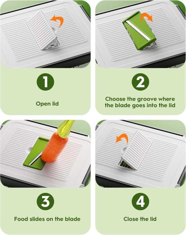 4 Pcs Fruit Storage Containers for Fridge with Vegetable Chopper Set & Removable Colander, Airtight Food Storage Containers with Mandoline Slicer, Dishwasher & Microwave Safe