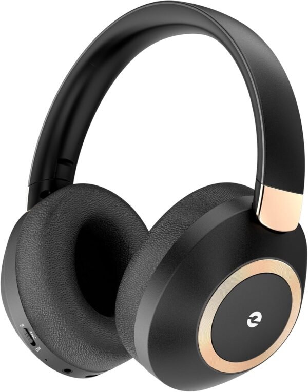 Active Noise Cancelling Headphones, 100H Playtime Headphones Wireless Bluetooth, Bluetooth Headphone with Microphone, Over Ear Wireless Headphone with Deep Bass,Fast Charging for Travel,Office,Home