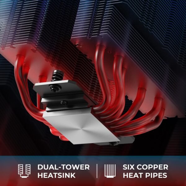 ID-COOLING FROZN A620 PRO SE - Blackout Dual-Tower Air CPU Cooler, 6×Ф6mm Heatpipes, Dual 120x120x25mm Quiet Fans, Intel LGA1700/1851/1200/115X; AMD AM4/AM5 (157mm in Height)