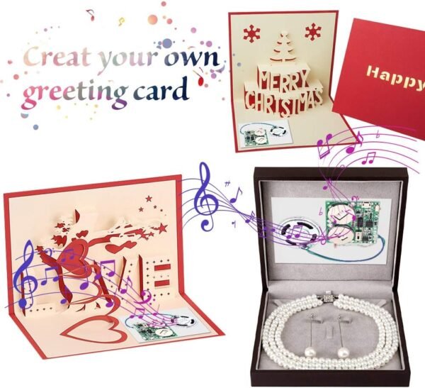 Icstation DIY Light Sensor Sound Module, Micro USB Recordable Sound Chip 8M Memory Speaker Talking Programmable Music Player Box for Birthday Greeting Card Anniversary Present
