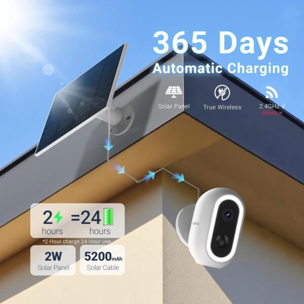 Laview 2K Solar Security Cameras Wireless Outdoor, Rechargeable Battery Wifi Cameras for Home Security with Spotlight Color Night Vision,Siren Alarm,AI Human Detection,IP65,2-Way Talk,Cloud/SD Storage