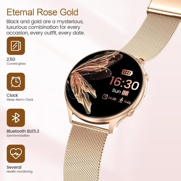 Watches for Women with Menstrual Cycle Tracker, 1.39” HD Smart Watch, Heart Rate/Sleep Monitor, IP67 Waterproof, Women’s Watch Fitness Tracker Compatible with iOS Android