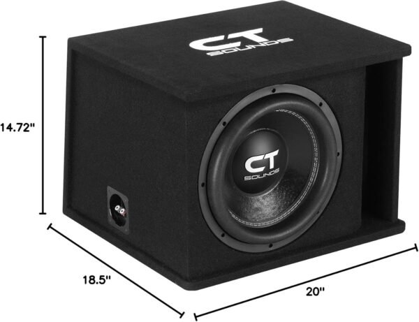 CT Sounds Single 12” 1300W Loaded Tropo Series Ported Car Subwoofer Box - TROPO-1X12D2