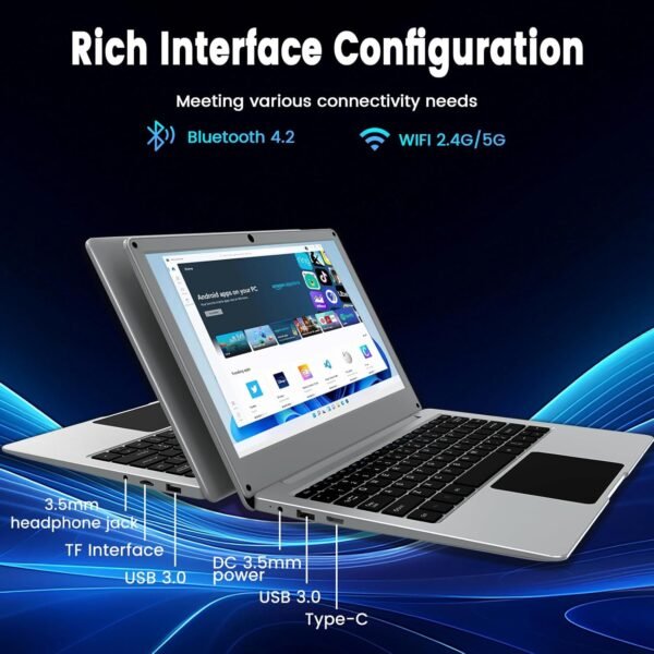 Azeyou 11.6” Laptop HD Display,N4020C, Student Laptop Computer 4GB DDR4 RAM, 128GB SSD, Windows 11 Pro Laptops, Metal Shell, WiFi, BT4.2, USB3.0, Type_C 4000mAh Battery (Silver)