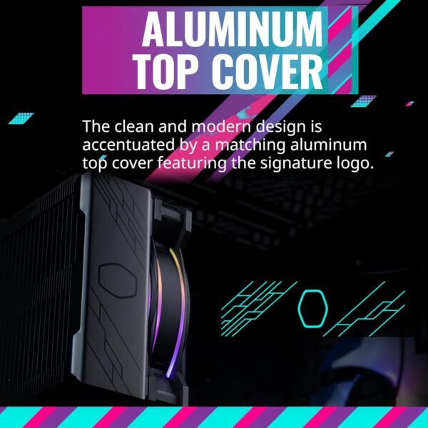 Cooler Master Hyper 212 Halo Black CPU Air Cooler, 120 Halo² PWM Fan, Dual Loop ARGB, Aluminum Top Cover, 4 Copper Heat Pipes, 154mm Tall, AMD Ryzen AM5|AM4, Intel LGA 1851|1700|1200 Brackets