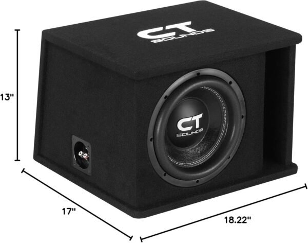 CT Sounds Single 10” 1300W Loaded Tropo Series Ported Car Subwoofer Box - TROPO-1X10D2